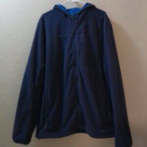 L.L. Bean Men’s XXL Tall Fleece Hoodie Jacket Blue Full Zip Outdoor